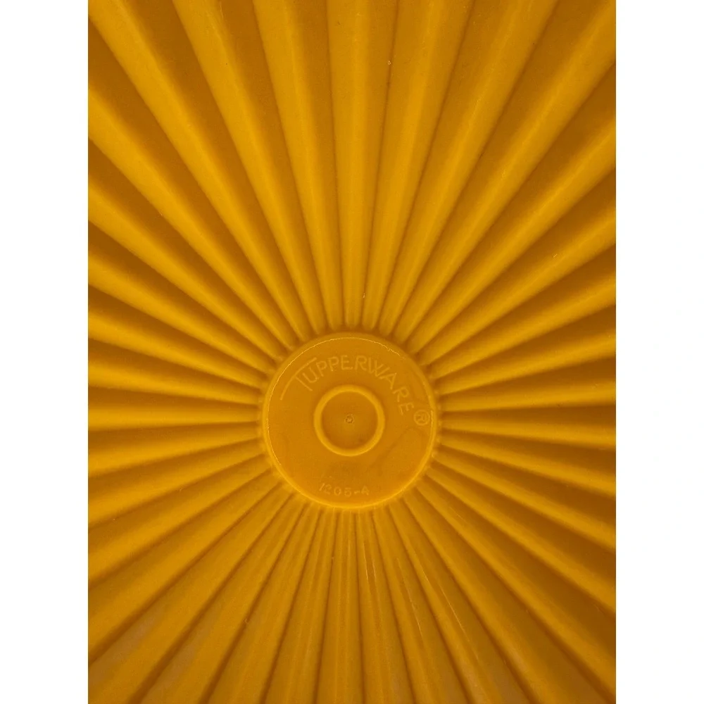 Vintage‎ Tupperware Servalier Canister Yellow Sunburst Lid Floral 1339-3 1205-4